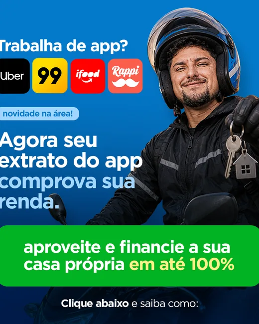 Criativo sobre financiamento com extrato de aplicativo